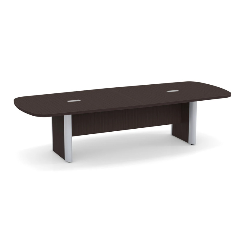 Classic Plus Arena 10 Ft Conference Table - Espresso with Silver Metal Accents