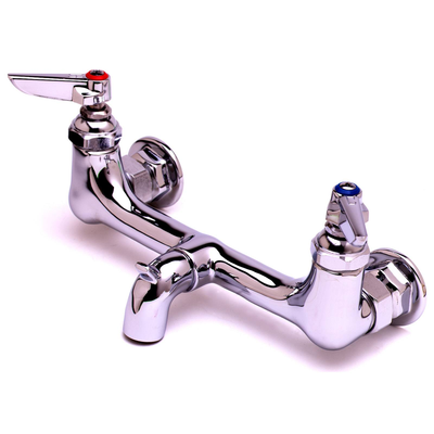 T&S Brass B-0672-POL Service Sink Faucet 8" Centers 4-5/16" from Wall to Center of Outlet