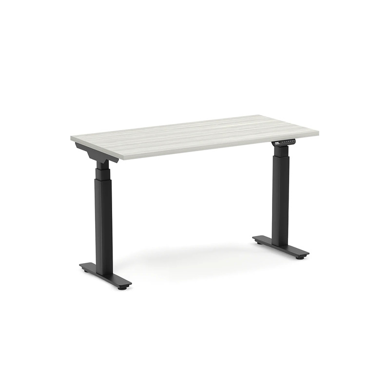 Enhance Electric Height-Adjustable Desk 24" X 48" - Silver Birch with Black Base