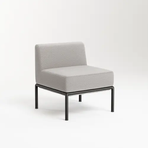 ARMLESS LOUNGE BEIGE FABRIC/BLACK FRAME