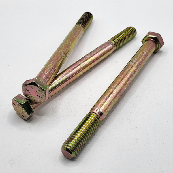3/8" - 16 X 4 1/4" HEX HEAD CAP SCREW SAE J429 GR 8 ZINC YELLOW