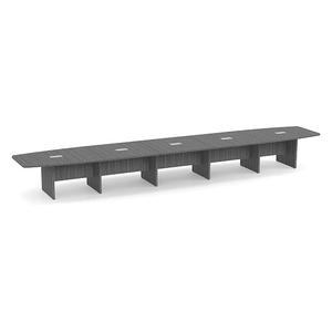  22ft Boat Shape, slab base Conference Table: NEWPORT GRAY 