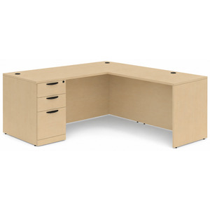 CLALD1046- Classic L-Shape Desk 71" W x 36" D with 47" Return and Box/Box/File Pedestal- Maple