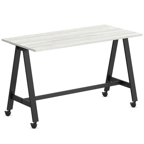 Signature Bistro Table 30" x 72" - Silver Birch with Black Legs