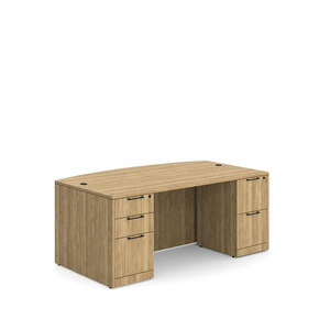 PL189 71" BOW FRONT DESK SHELL- ASPEN