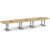 16' Classic Boat Shape Conference Table with Palmer Base - Aspen Top, Silver Brushed Base