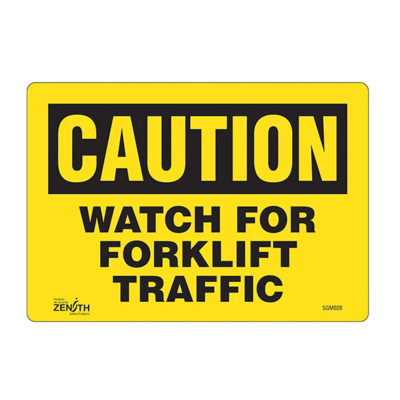 Watch For Forklift Sign - 10" x 7" - Vinyl - English