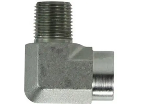 90 deg Street Elbow, 3/4 in Male Pipe x 1 in Female Pipe, Steel