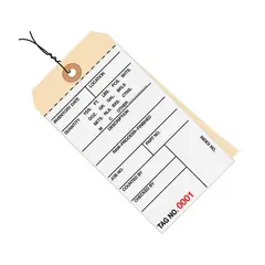6.25 X 3.125" INVENTORY TAGS, 2 PART CARBONLESS, #8, PRE WIRED, 500/CS   G15013