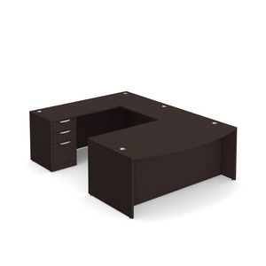 CLAUD1002 Executive Bowfront 71" X 112" Desk- Espresso