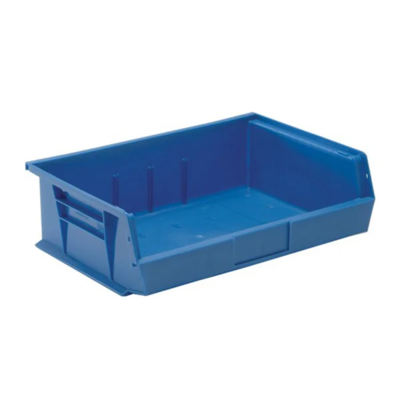 Storage Bin - Plastic - 16-1/2" x 10-7/8" x 5" - 60 lb Capacity - Blue