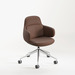 CHK73410 VIVA CLUB CHAIR w/ ALUMINUM BASE - Brown Seat