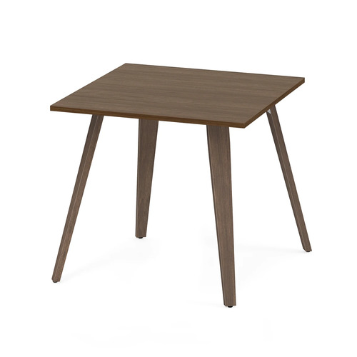 Signature Square Meeting Table 30" - Modern Walnut with Wood Legs