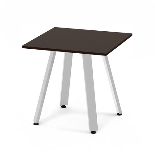 Signature Square Meeting Table 30" - Espresso with Silver Metal Legs