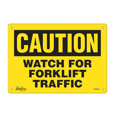 Watch For Forklift Sign - 10" x 7" - Aluminum - English