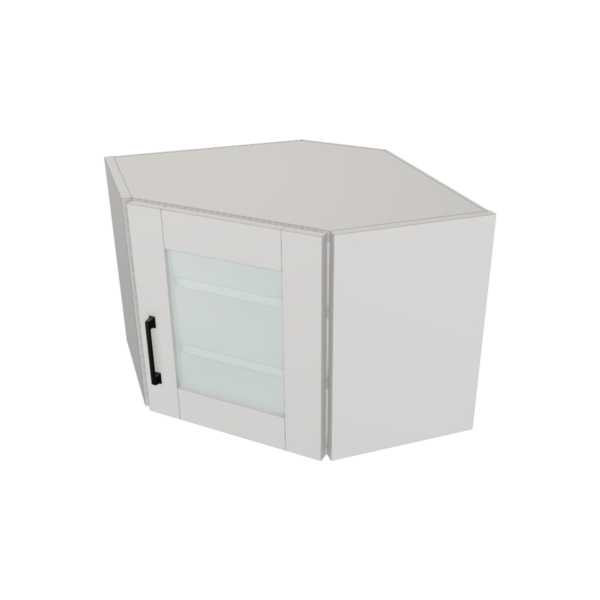 Hampton Pure White Box Glass Door Angle Wall Kit - 24”x 18” X 12” - Finished Interior