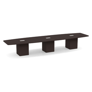 16ft Boat Shape, cube base Conference Table: ESPRESSO CUBBS4192NESPESP