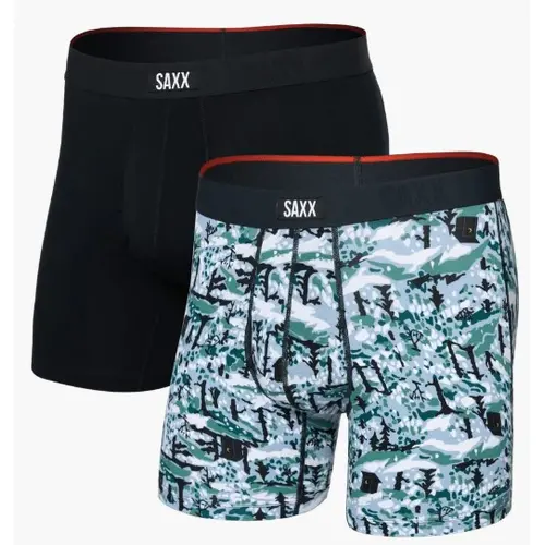 Saxx PP2VX - Vibe Xtra Soft Comfort (2 Pack) -  Snow Shadow and Black