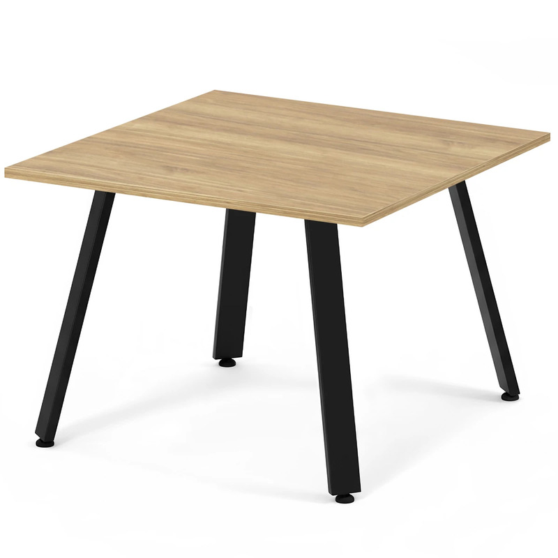 Signature Square Meeting Table 42" - Aspen with Black Metal Legs