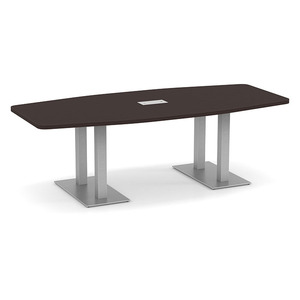 8ft Boat Shape, Palmer base Conference Table: ESPRESSO 