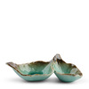 Chinmi Turquoise Brown Divided Leaf Dish