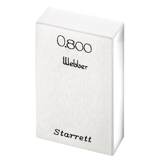 STARRETT RY .800 AA Rect. Ceramic Gage Block - .800 In., Grade AA