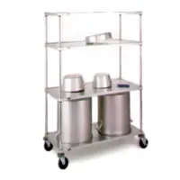 Metro PR48ES Mobile Pot & Pan Rack 48"W X 24"D X 68"H Shelves Solid Embossed Sta