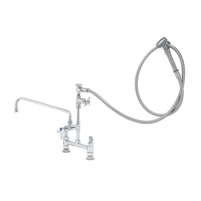 T&S Brass B-0177 Spray Unit/Swing Spout Faucet Deck Mount 8" Oc Type Mixing Valve