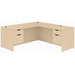 CLALD1043- Classic L-Shape Desk 71" W x 30" D with 47" Return and 2 Box/File Pedestals- Maple