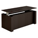 PLTHATEP30MOD72  Deluxe Electric Height Adjustable Laminate Desk 72" - ESPRESSO AND SILVER
