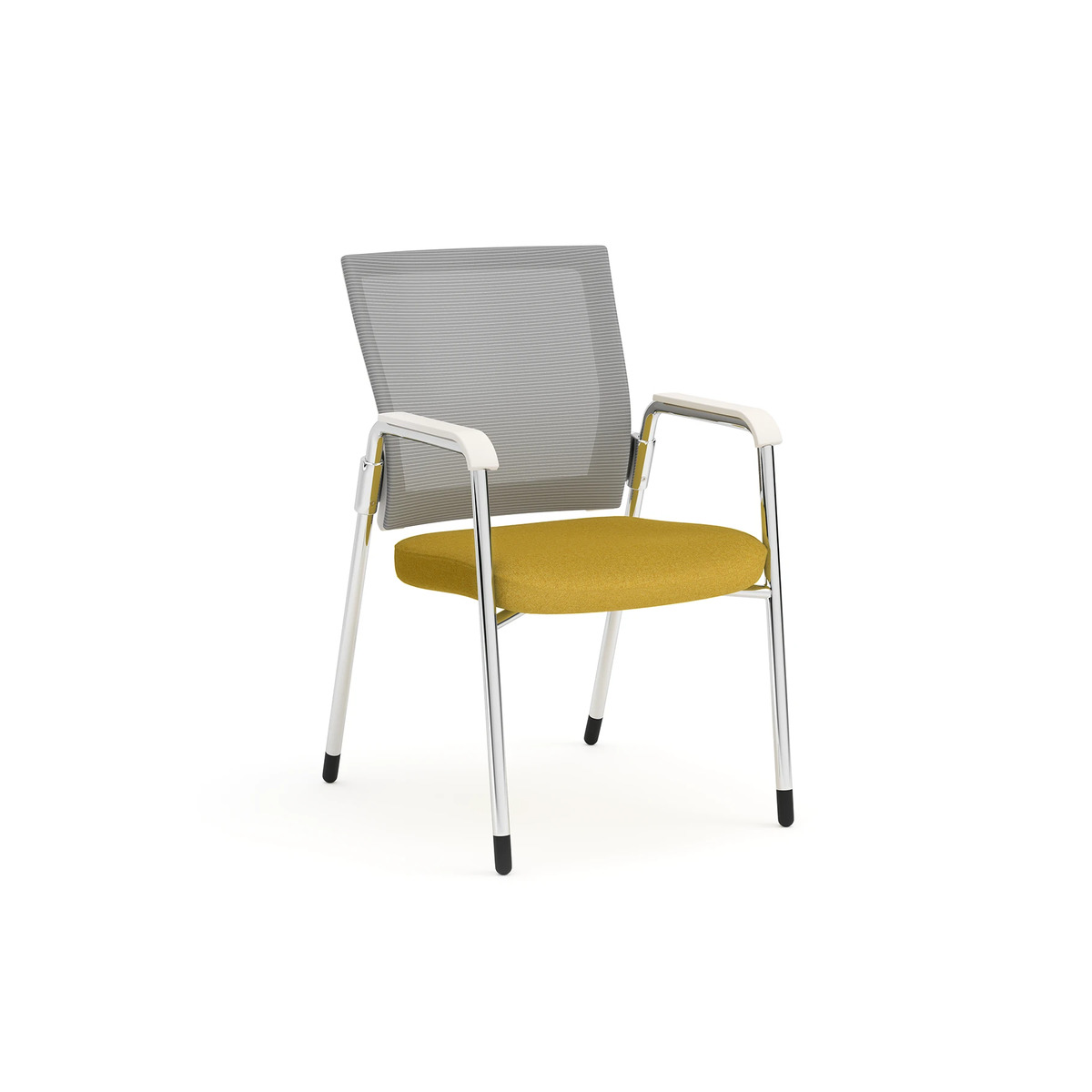 Propel Guest Chair - White Mesh Back with Yellow Seat
