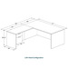 CLALD1045- Classic L-Shape Desk 71" W x 36" D with 47" Return and Box/File Pedestal- Espresso