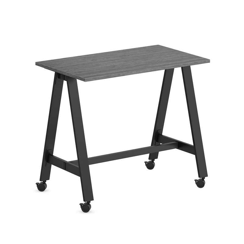 Signature Bistro Table 24" x 48" - Newport Grey with Black Legs