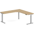 Enhance Electric Height-Adjustable L-Shape Desk with Left Radiused Corner 72" X 72" - Aspen with Silver Base