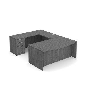 CLAUD1002 Executive Bowfront 71" X 112" Desk- Newport Grey