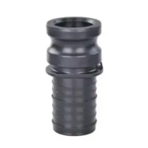 Cam and Groove Adapter, 1-1/4 in Type E x 1-1/4 in Hose Barbed, Polypropylene