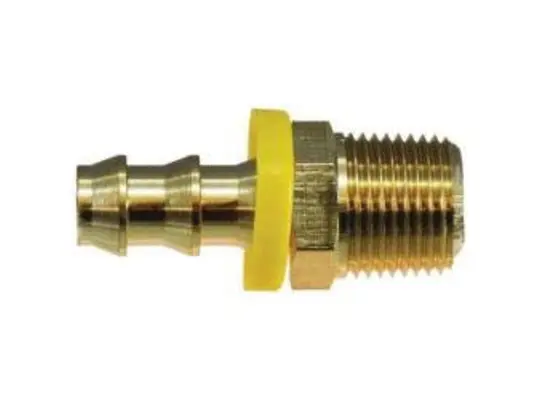 Straight Adapter, 3/4-in Push-On Hose Barbed x 3/4-in MNPTF, Brass