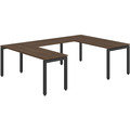 Elements U-Shape Desk 102" x 72" - Modern Walnut with Black Legs
