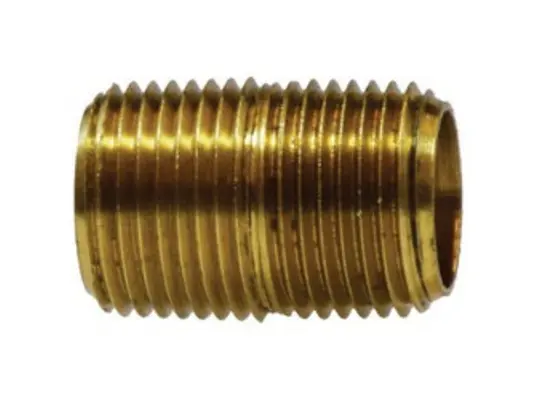 1 X CLOSE PIPE NIPPLE YELLOW BRASS