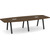 12' Boat Shape, Signature Conference Table: Modern Walnut Top, Black Metal VA Leg