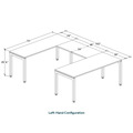Elements U-Shape Desk 102" x 72" - White with Silver Legs