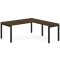 Elements L-Shape Desk 78" x 72" x 36"D - Modern Walnut with Black Legs