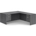 CLALD2035- Classic L-Shape Desk 60" W x 30" D with 42" Return and 2 Box/File Pedestals- Newport Gray