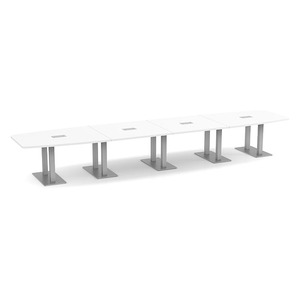 18ft Boat Shape, Palmer base Conference Table: WHITE 