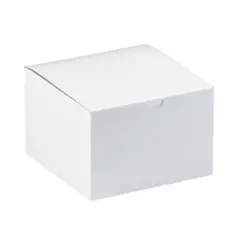 6 X 6 X 4 WHITE 1 PIECE GIFT BOX, 100/CS