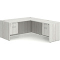 Classic L-Shape Desk 77" x 66" with 2 Box/File Pedestals - Silver Birch
