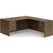 CLALD2035- Classic L-Shape Desk 60" W x 30" D with 42" Return and 2 Box/File Pedestals- Modern Walnut