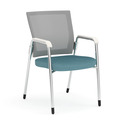 Propel Guest Chair - White Mesh Back with Blue Seat