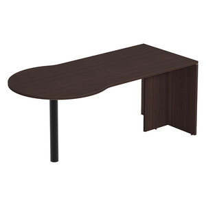 PL106 CONFERENCE BULLET DESK w/POST - Espresso & Black