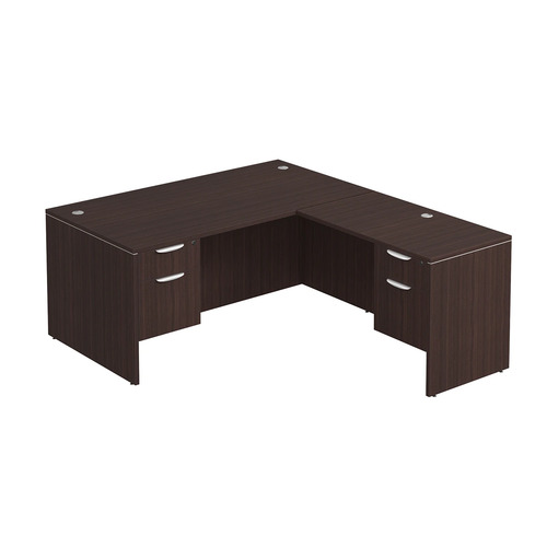 Classic L-Shape Desk 72" x 66" with 2 Box/File Pedestals - Espresso